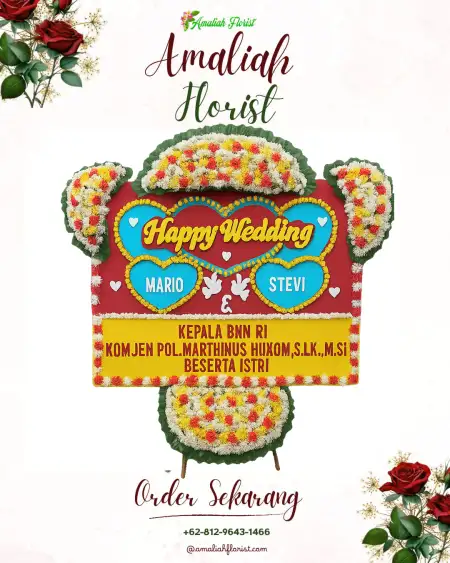 Papan Bunga Pernikahan Sampir